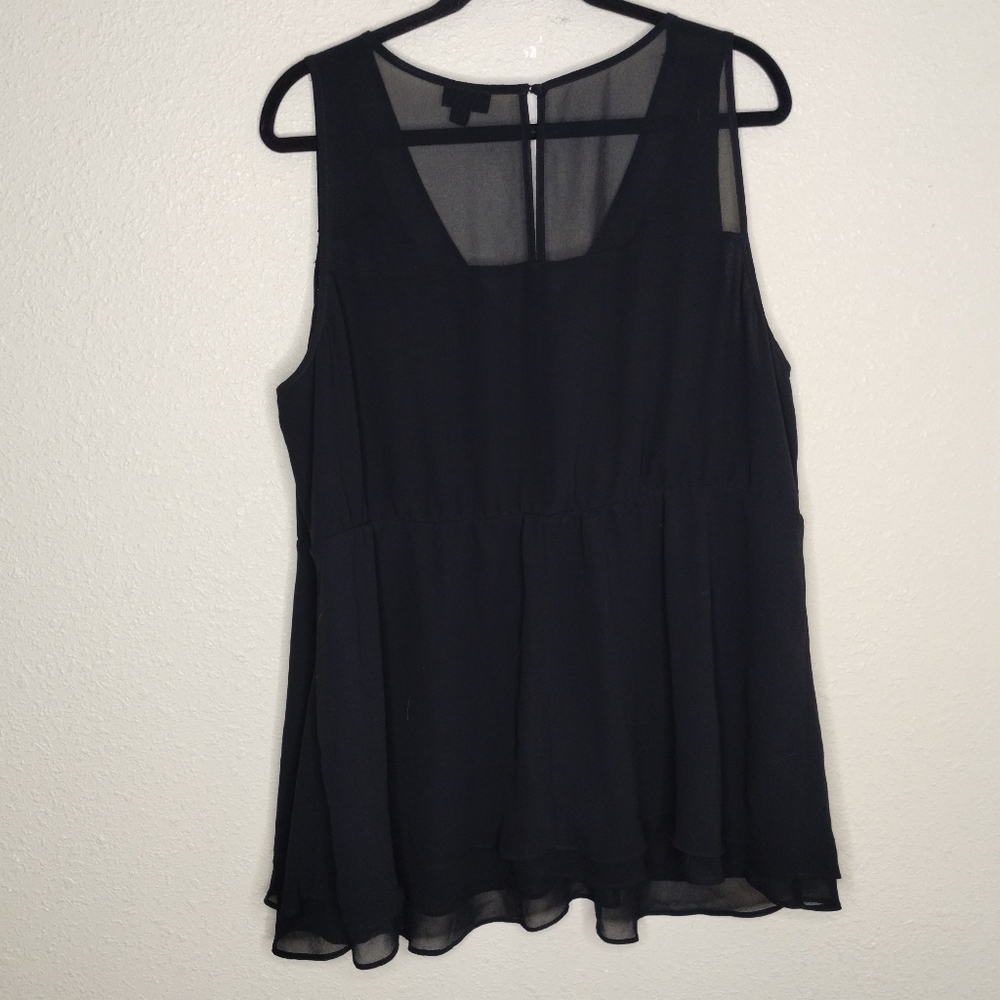 Torrid Black Chiffon Double-Layer Embellished Sle… - image 5